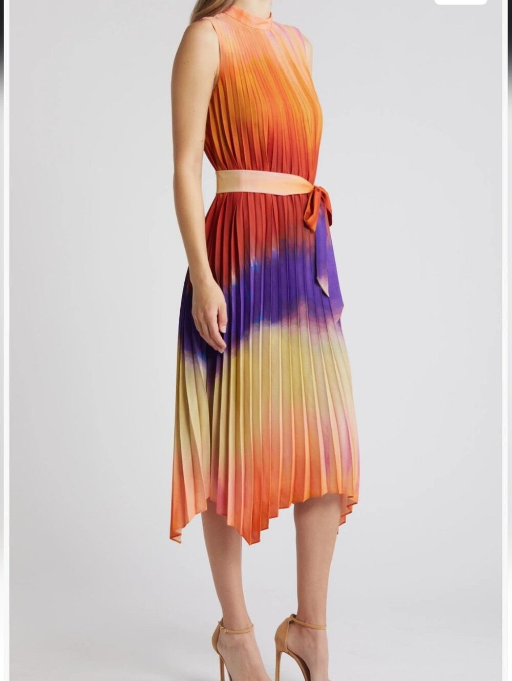 Tahari ASL Multicolor Pleated Trapeze Dress NWT Size 10